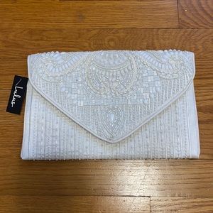 White beaded clutch